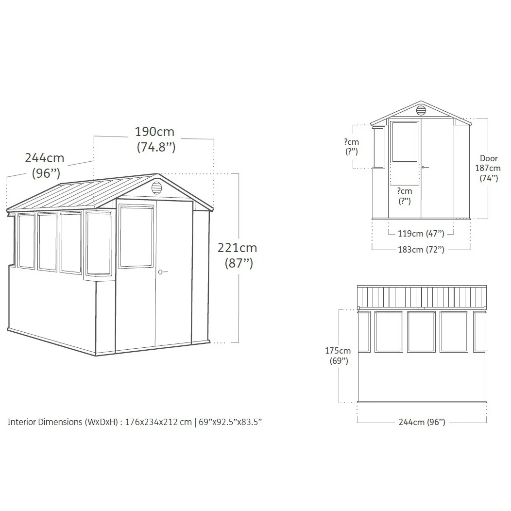 Keter Potting Shed 6x8 - Graphite 1.9m x 2.44m - Image 5