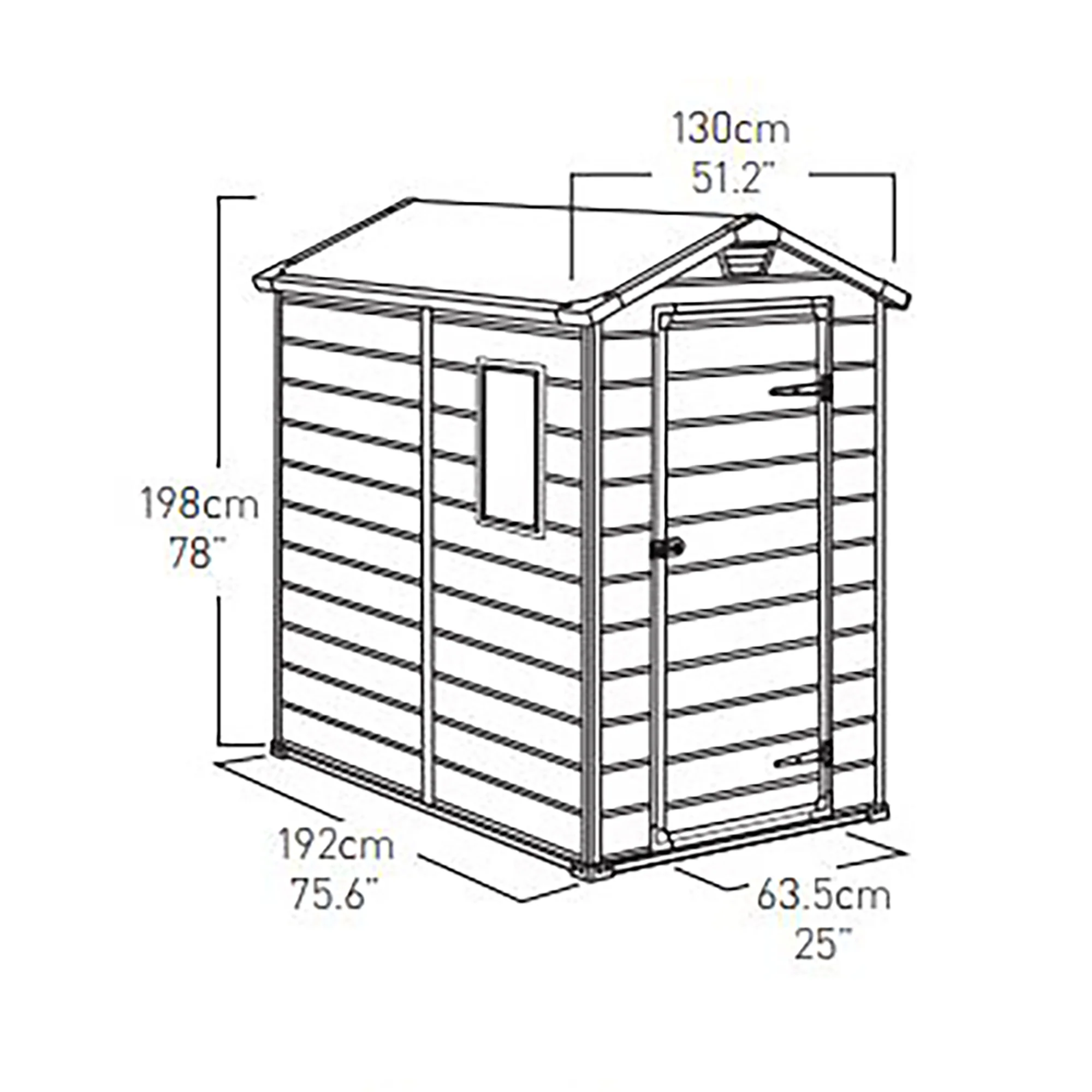 Manor 4 x 6 Storage Shed 1.18m x 1.84m - Dark Grey - Image 4
