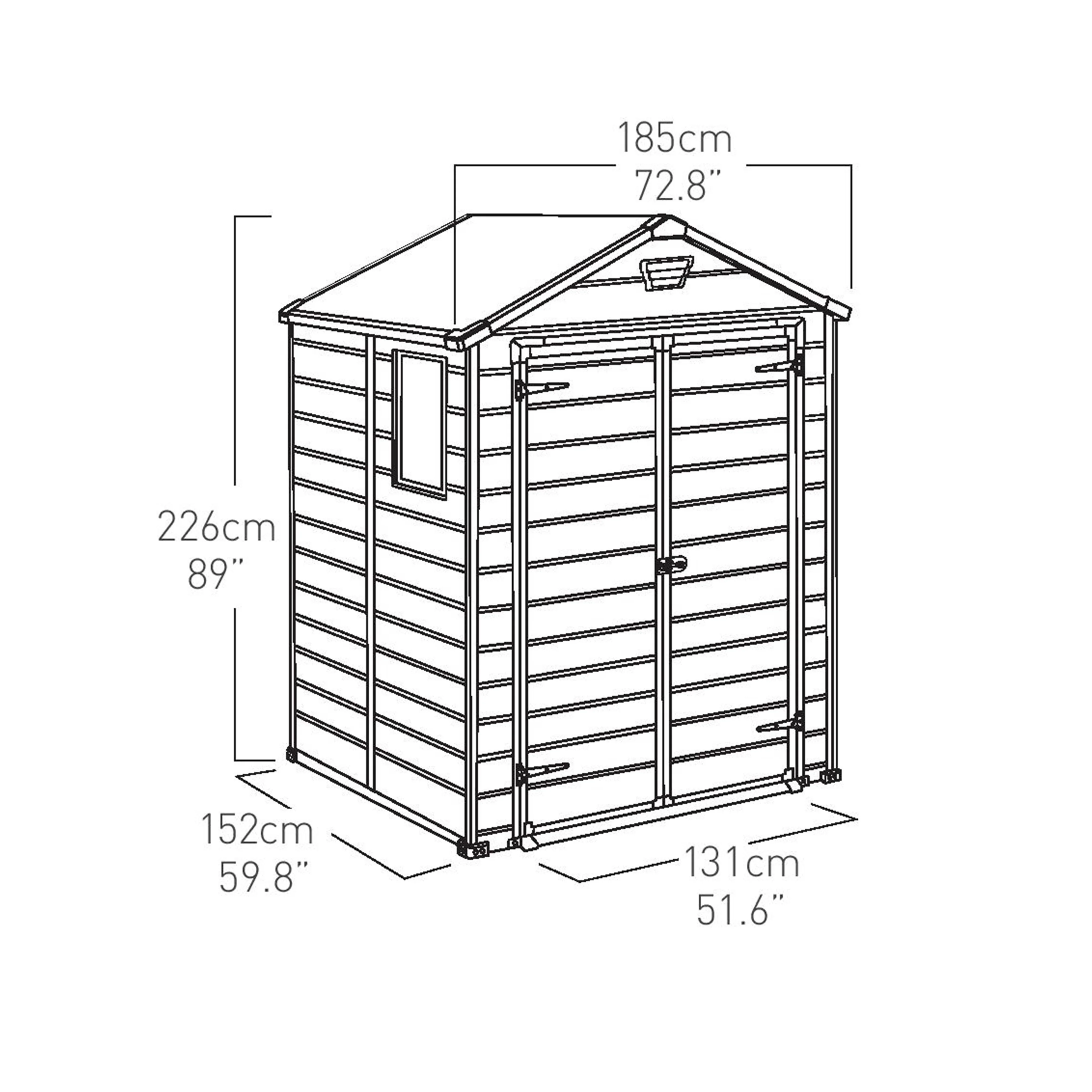 Manor 6 x 5 Garden Shed 1.75m x 1.45m - Image 5