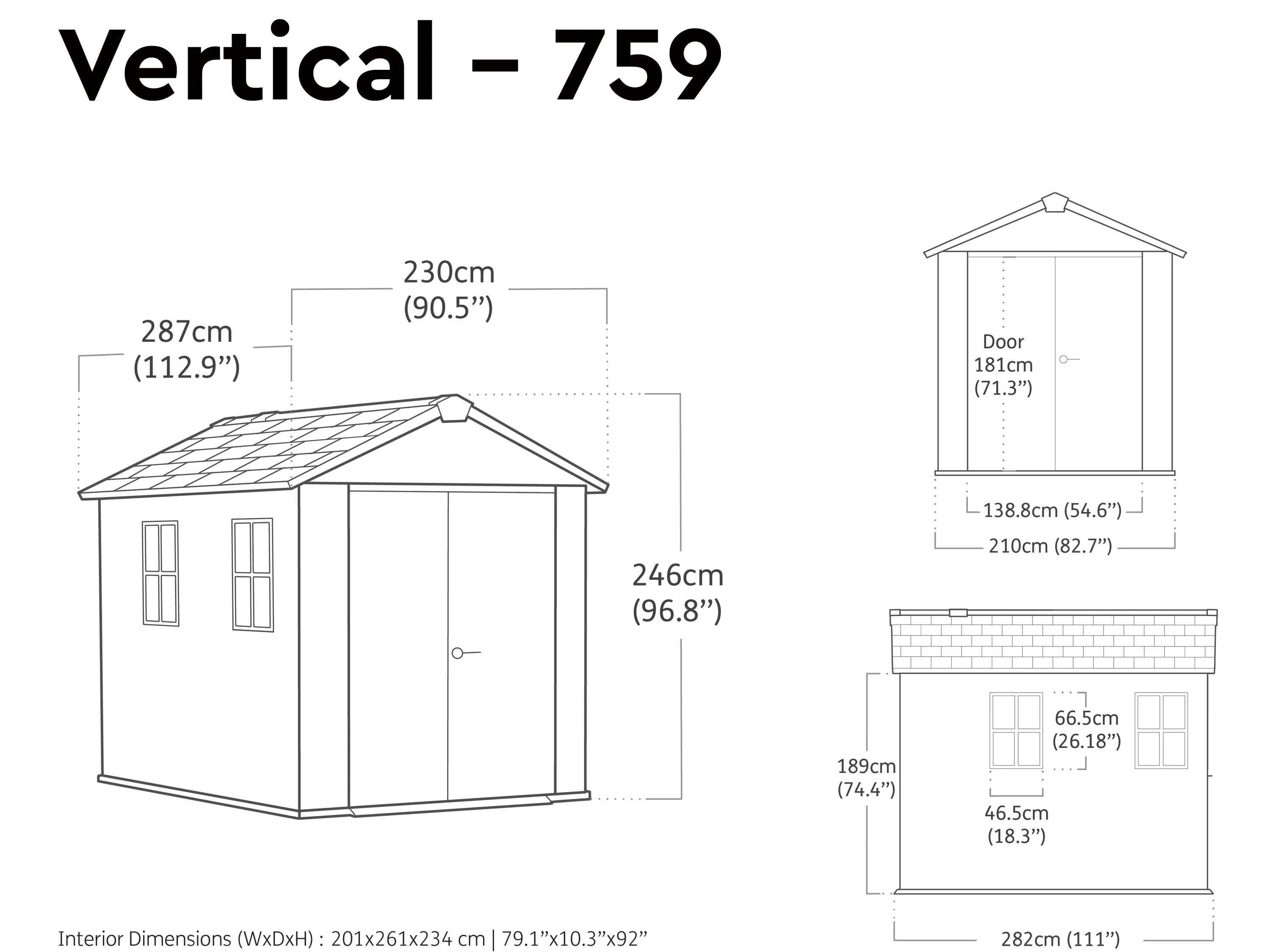 Newton Plus 759 Shed - Grey 2.1m x 2.79m - Image 17
