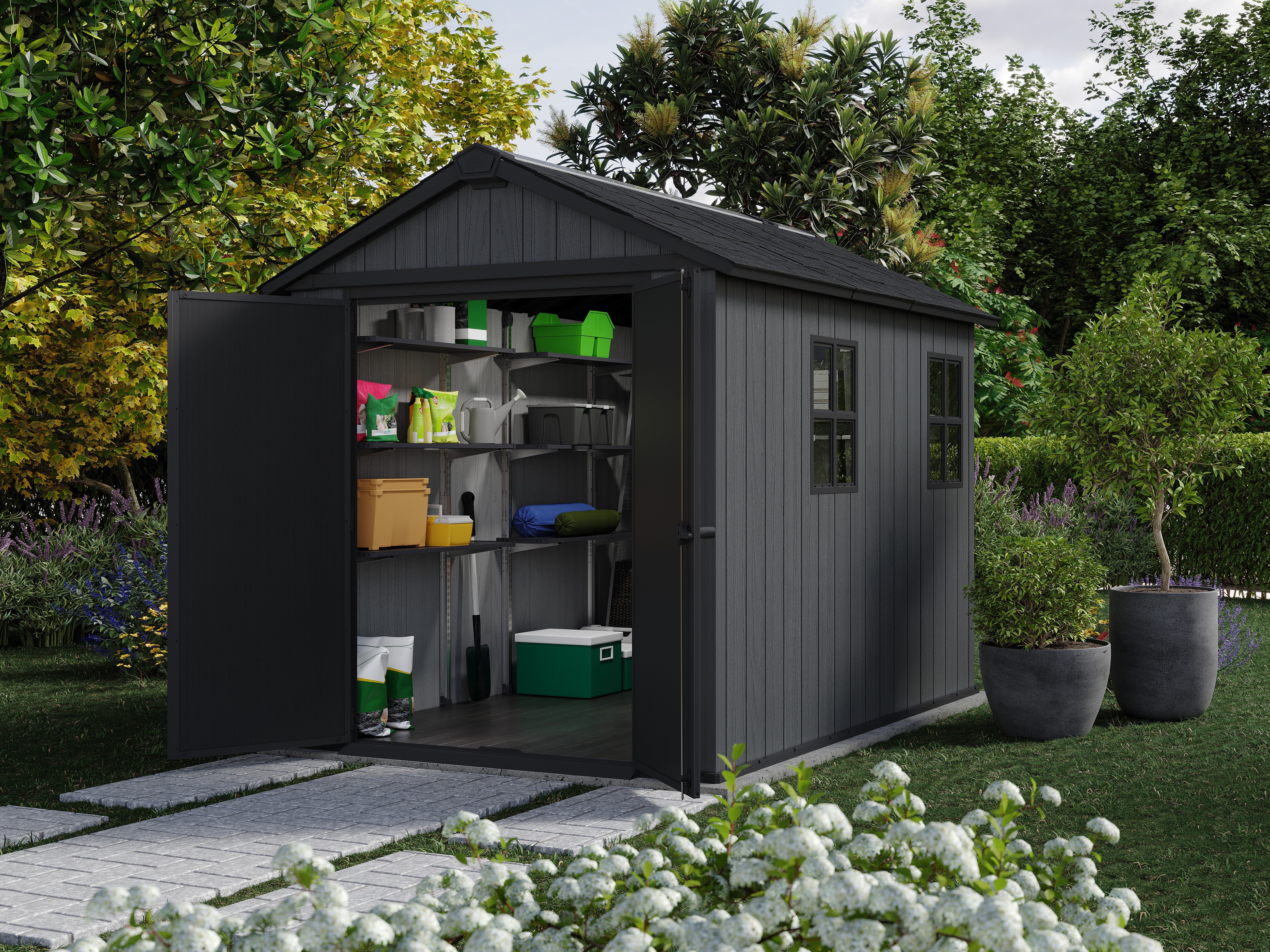 Newton Plus 759 Shed - Grey 2.1m x 2.79m - Image 4