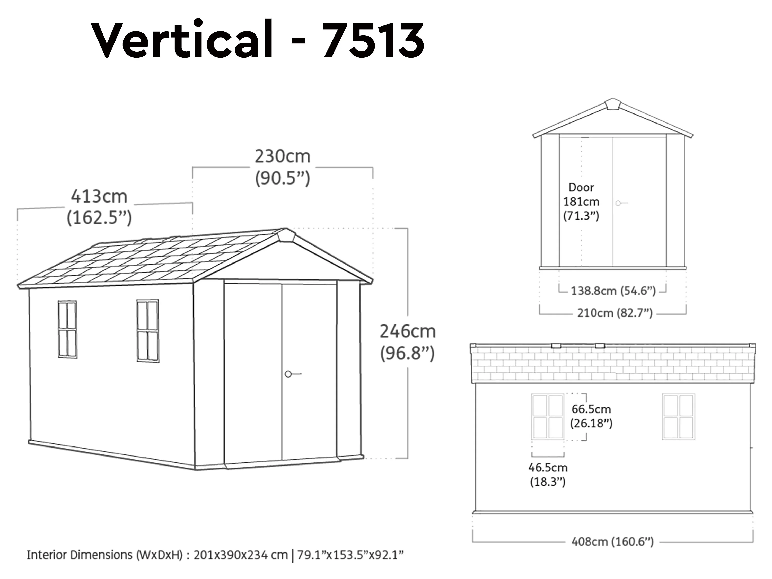 Newton Plus 7513 Shed - Grey 2.1m x 4.05m - Image 17