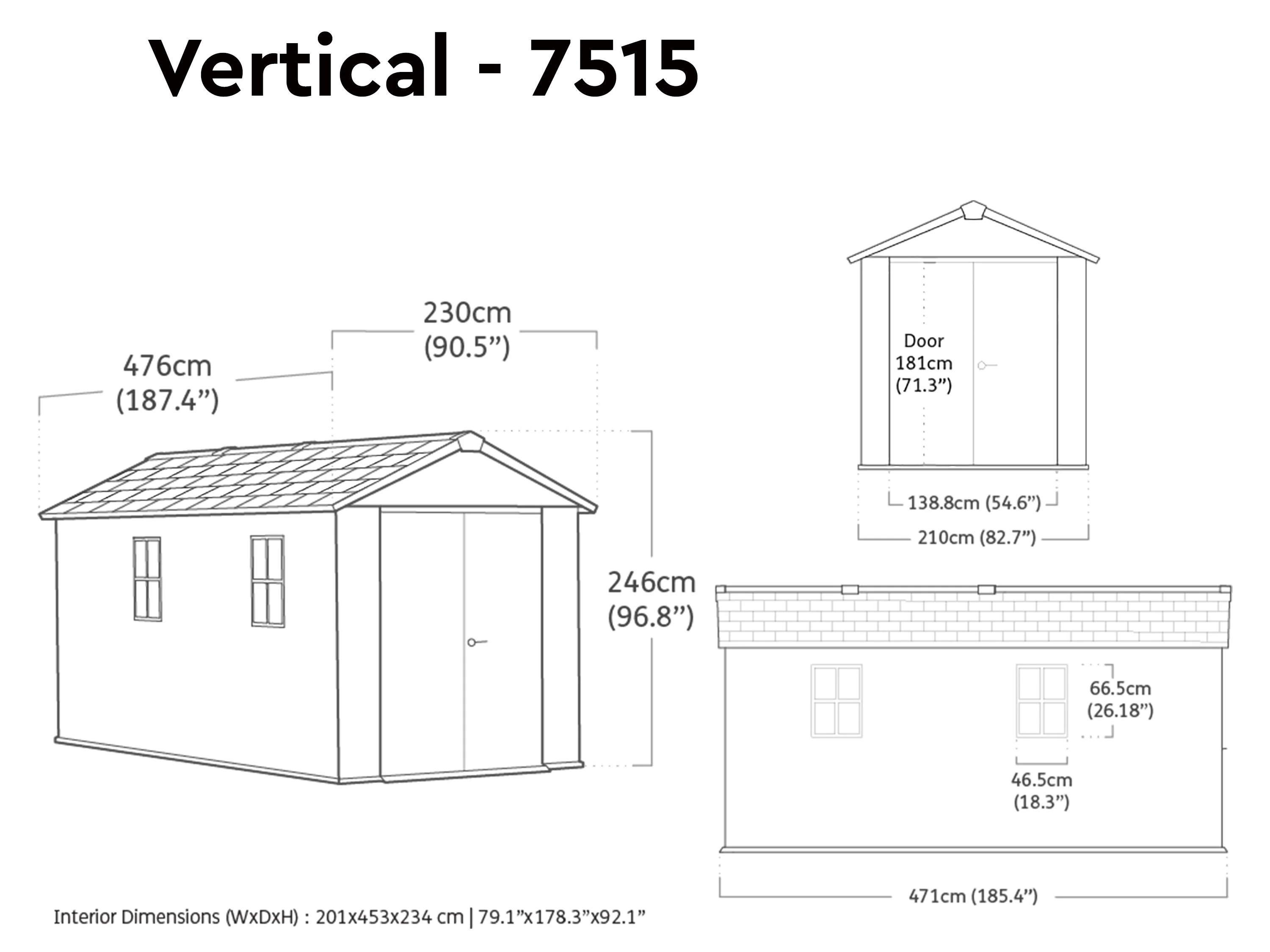 Newton Plus 7515 Shed - Grey 2.1m x 4.68m - Image 21