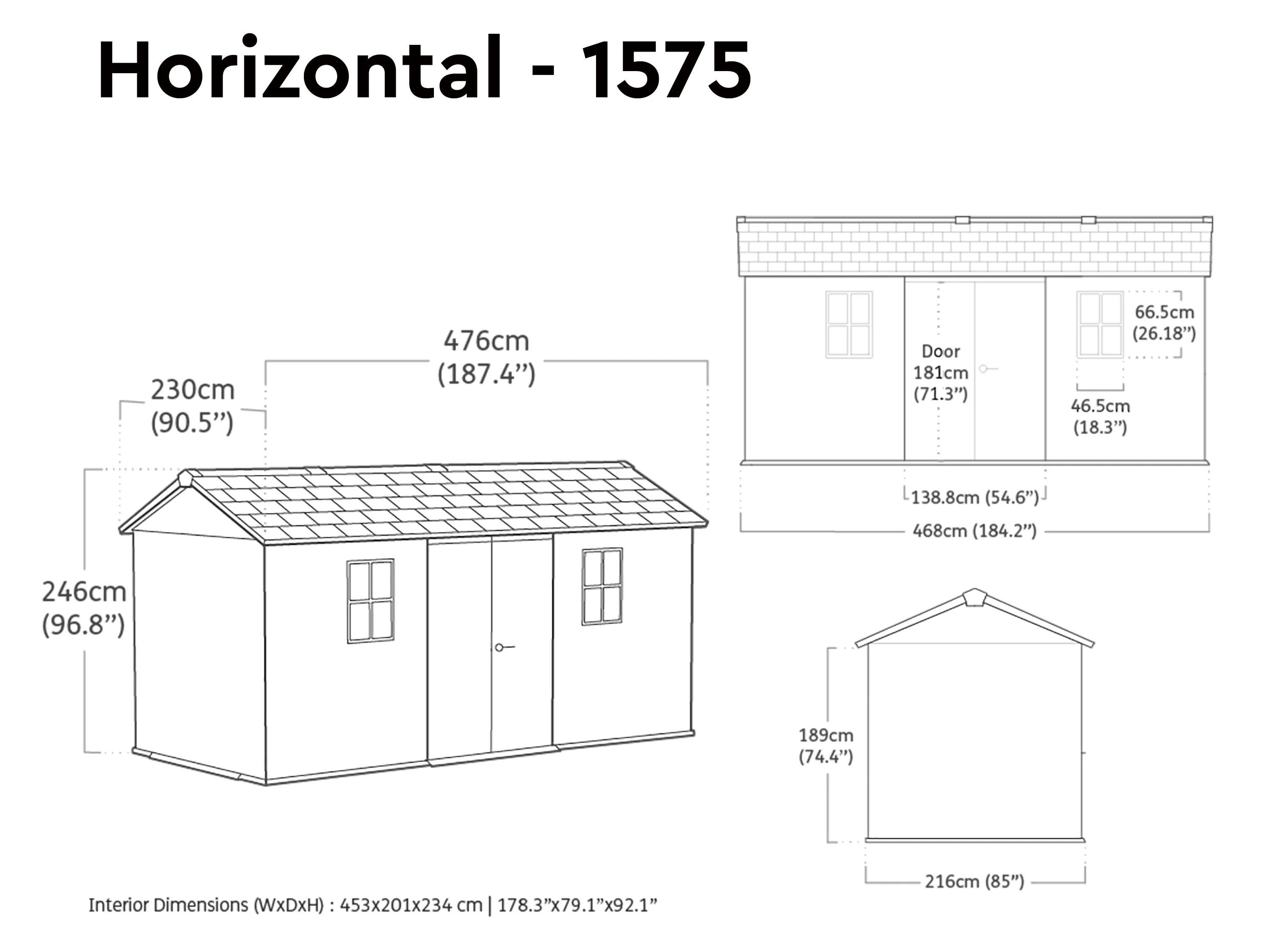Newton Plus 7515 Shed - Grey 2.1m x 4.68m - Image 22