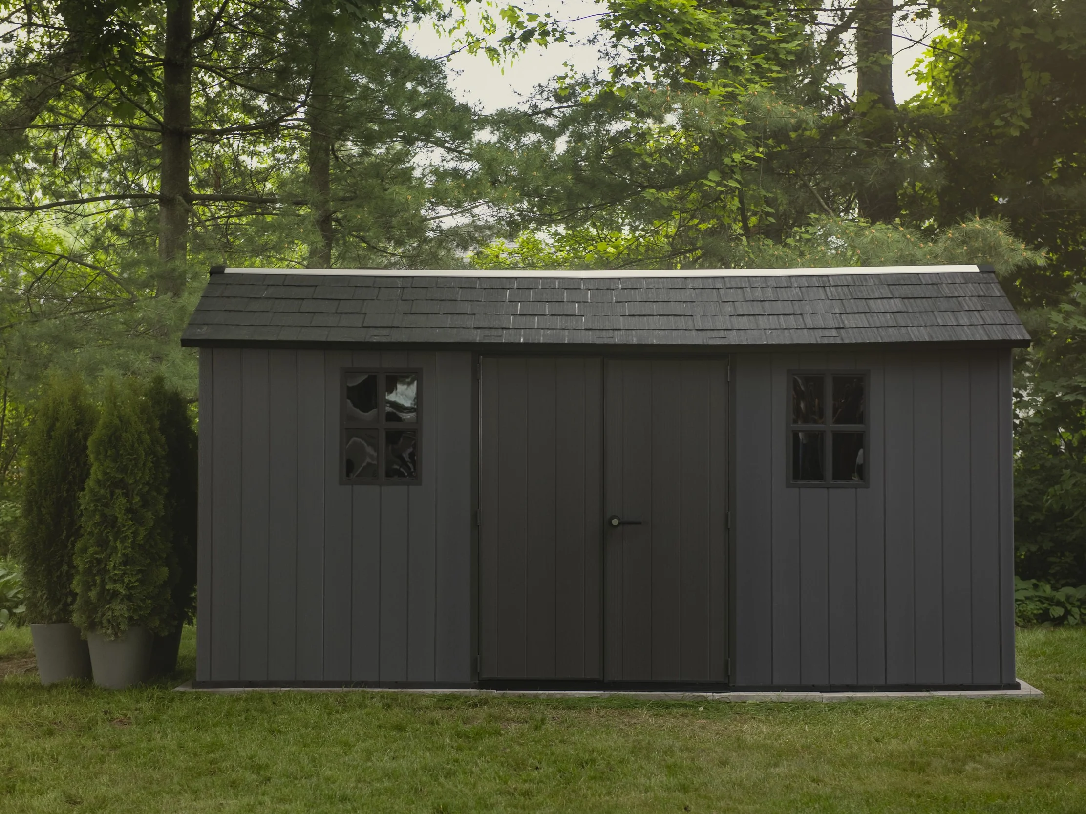 Newton Plus 7515 Shed - Grey 2.1m x 4.68m - Image 4