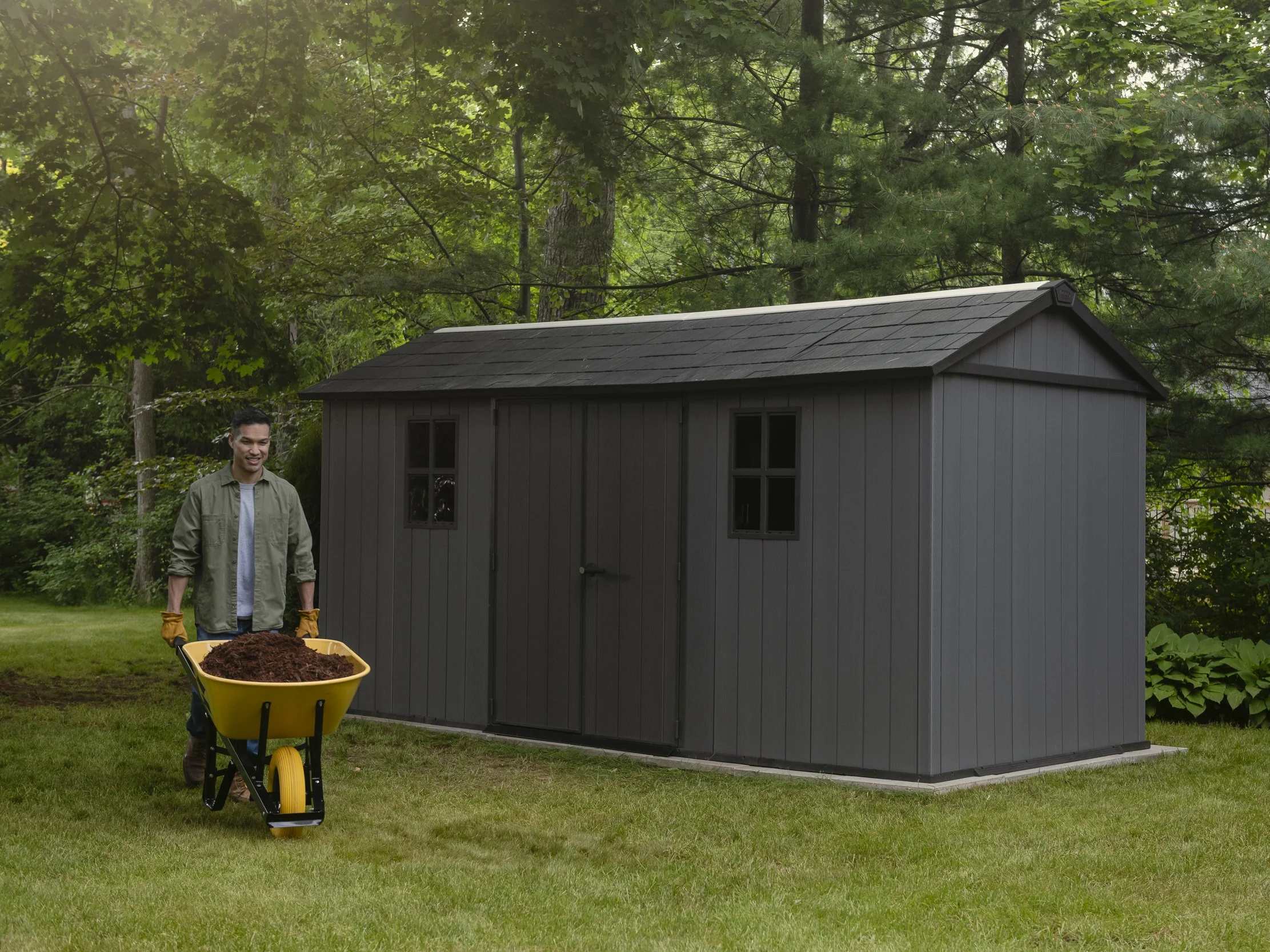 Newton Plus 7515 Shed - Grey 2.1m x 4.68m - Image 6