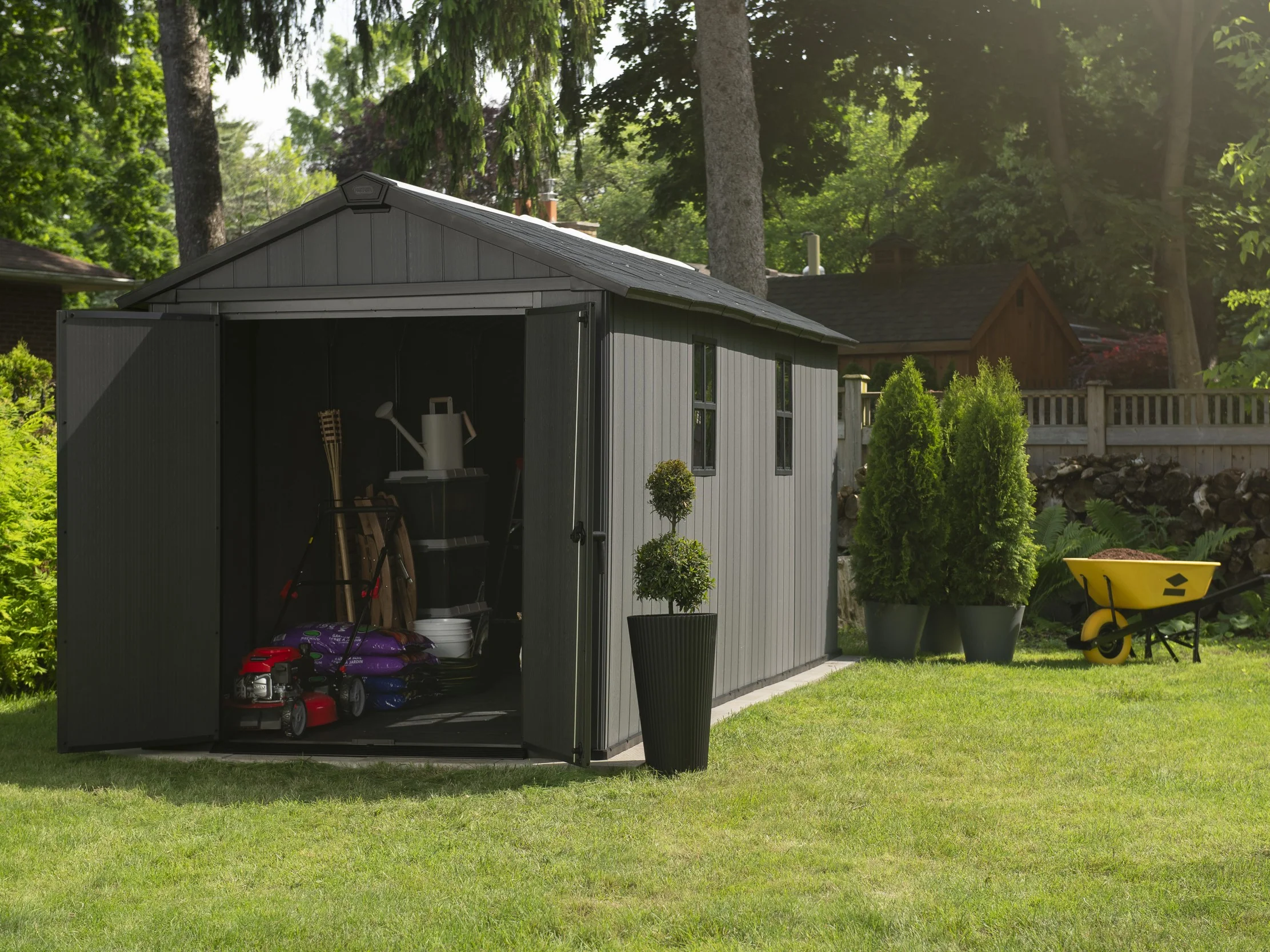 Newton Plus 7515 Shed - Grey 2.1m x 4.68m - Image 8