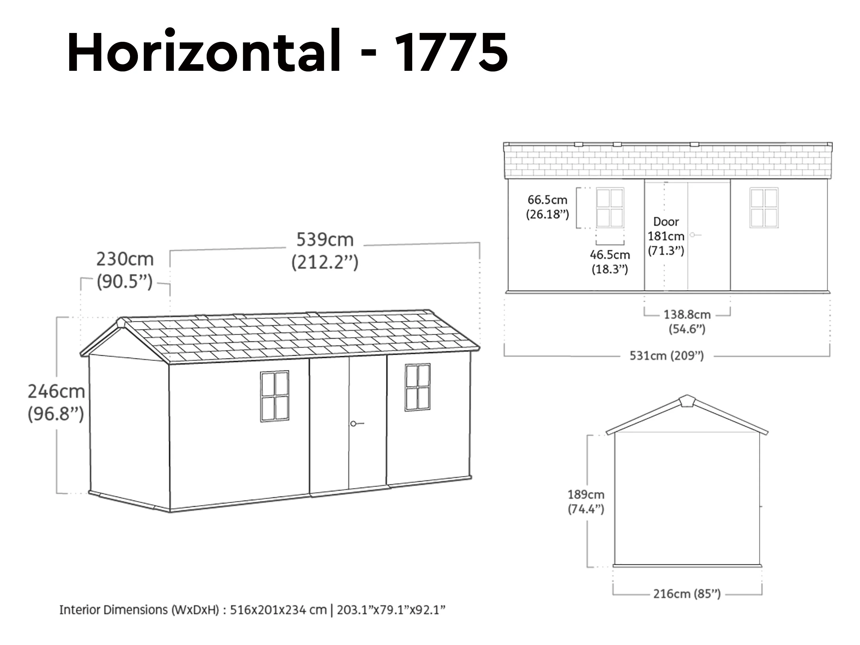 Newton Plus 7517 Shed - Grey 2.1m x 5.3m - Image 16