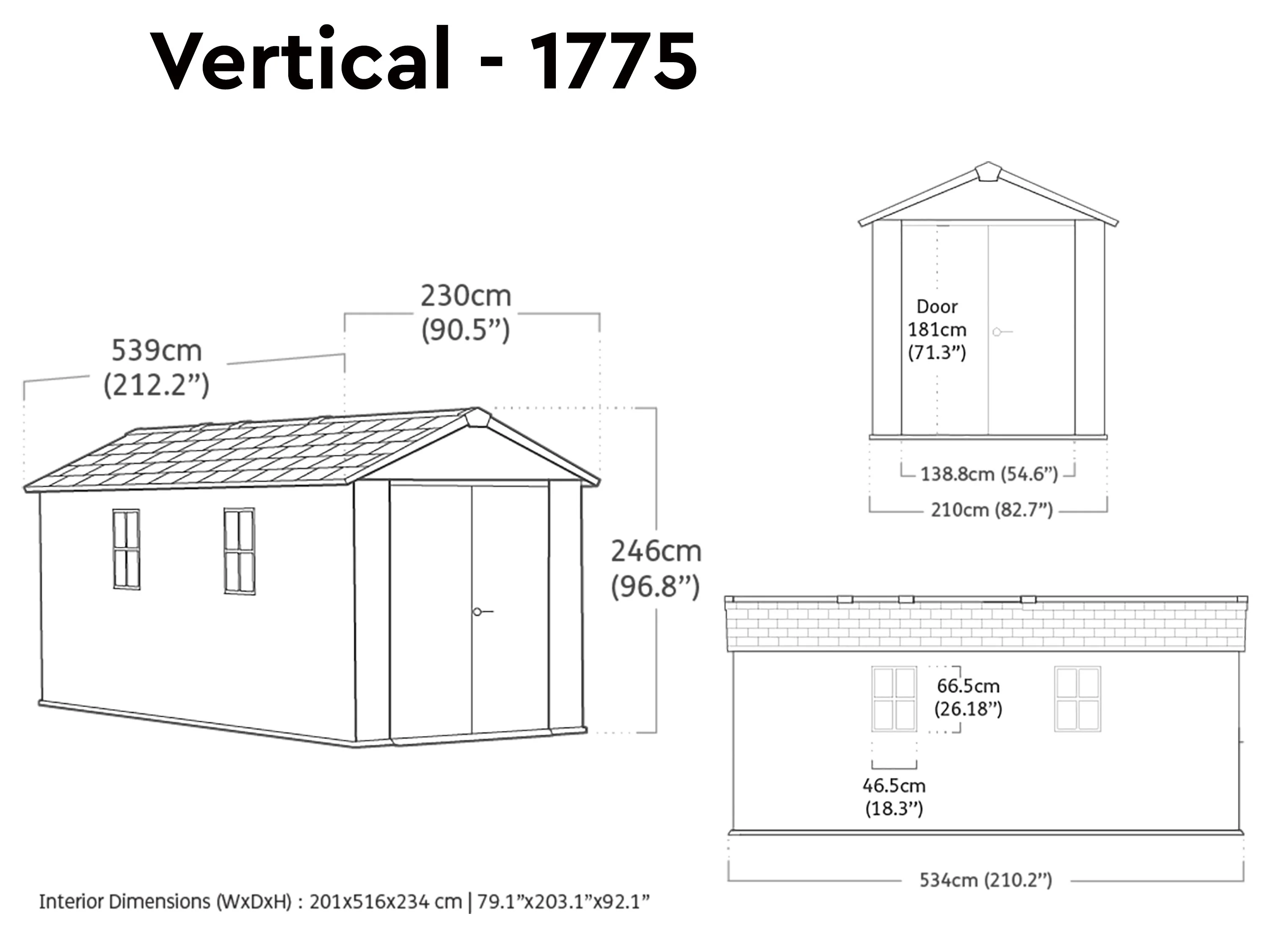 Newton Plus 7517 Shed - Grey 2.1m x 5.3m - Image 17
