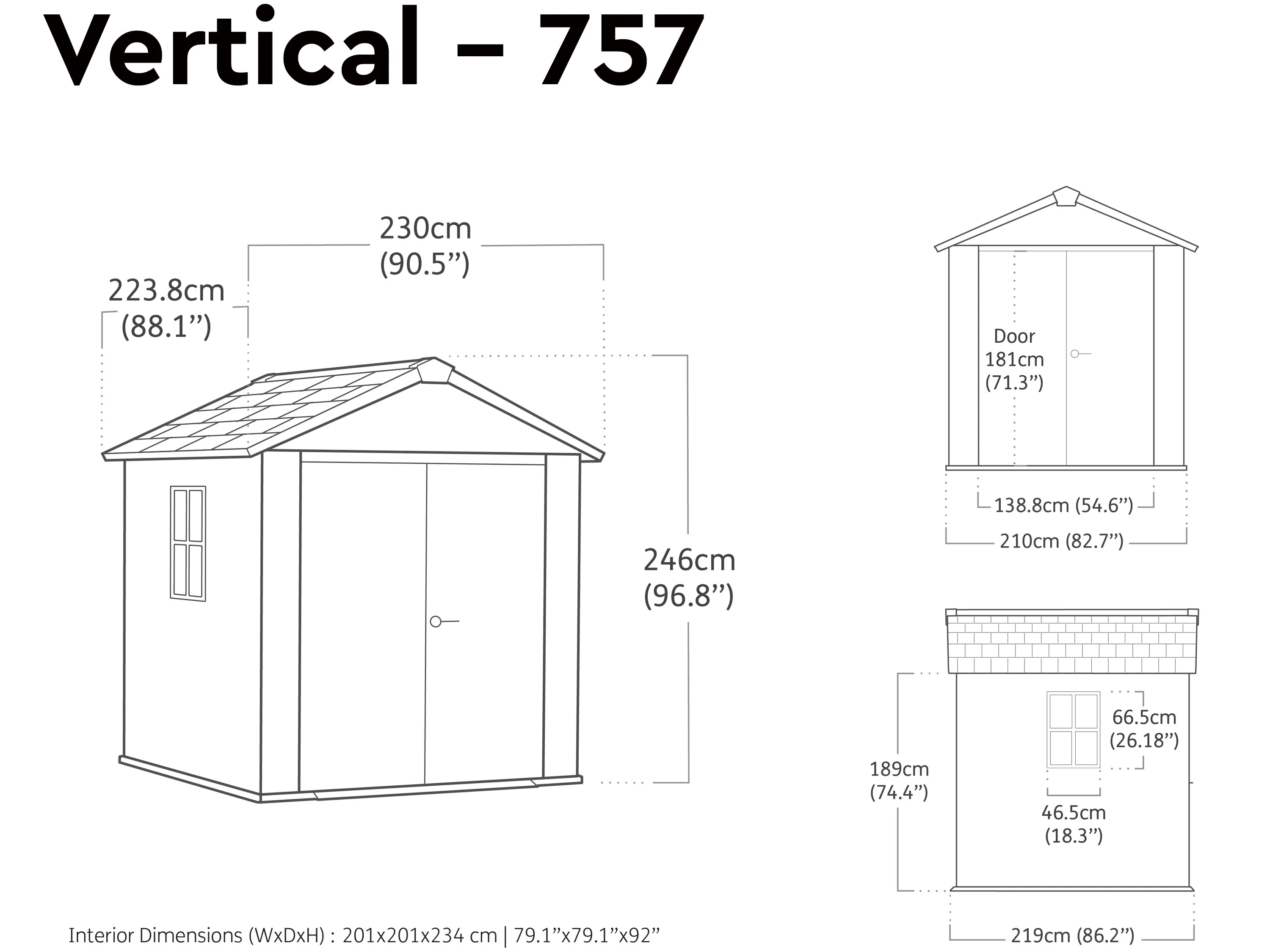 Newton Plus 757 Shed - Grey 2.1m x 2.16m - Image 16
