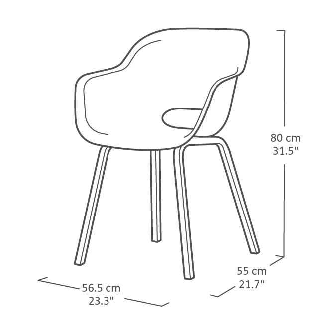 Noa Cup Chair - Twin Pack - Graphite - Image 9