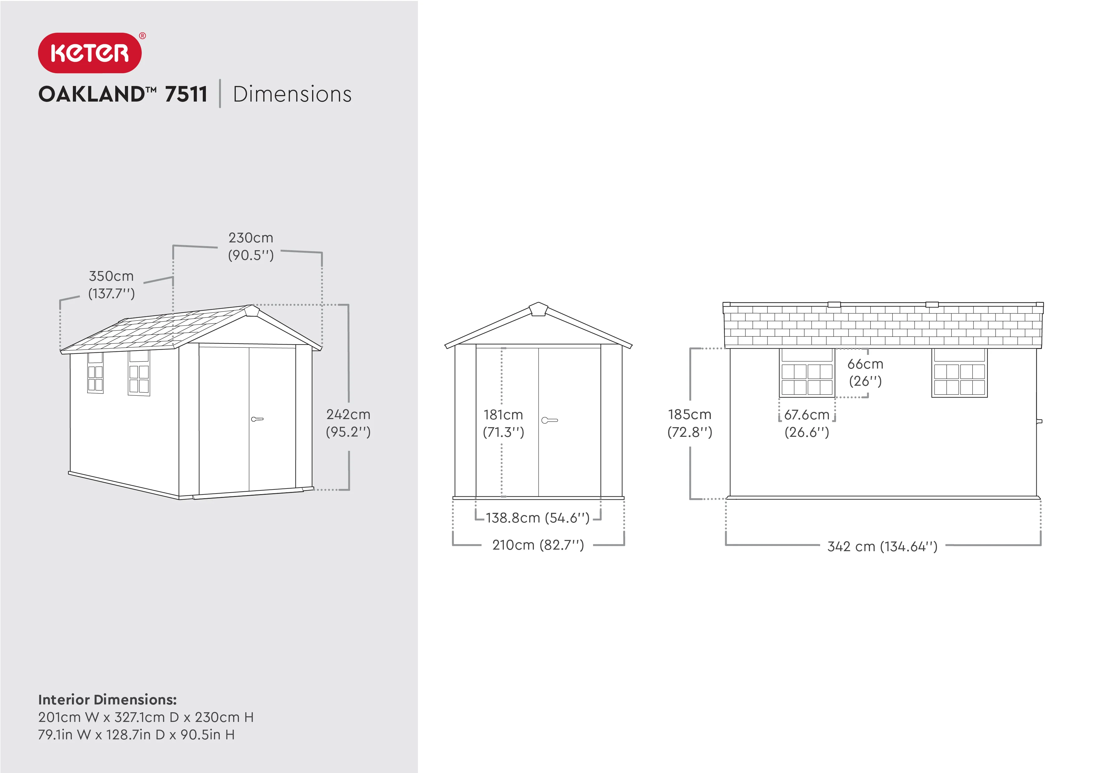 Oakland 7511 Garden Shed 2.1m x 3.42m - Image 11