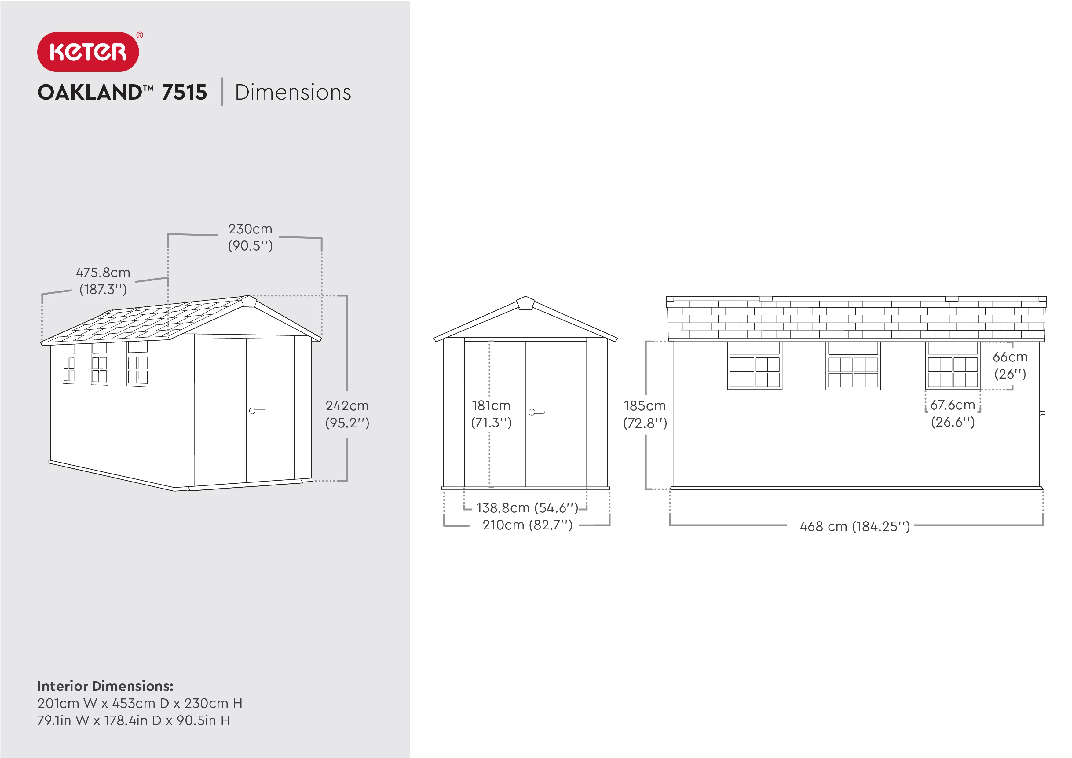 Oakland 7515 Garden Shed 2.1m x 4.68m - Image 15