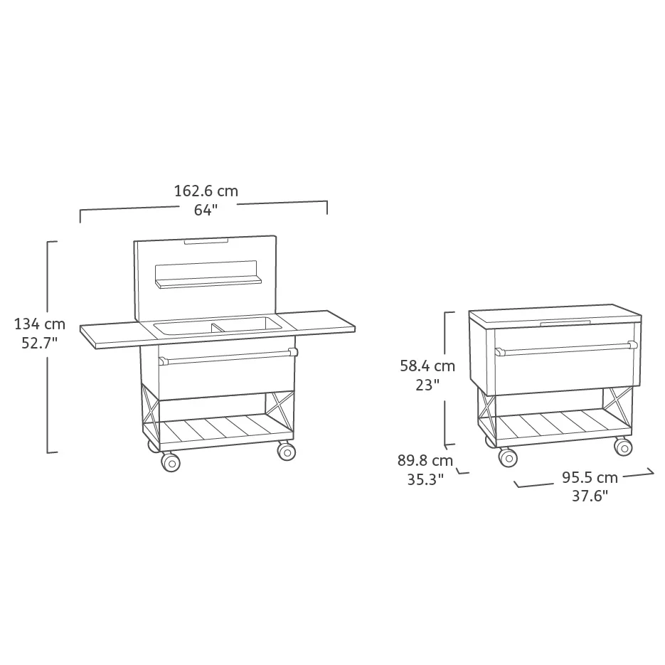 Patio Cooler and Beverage Cart - Image 9