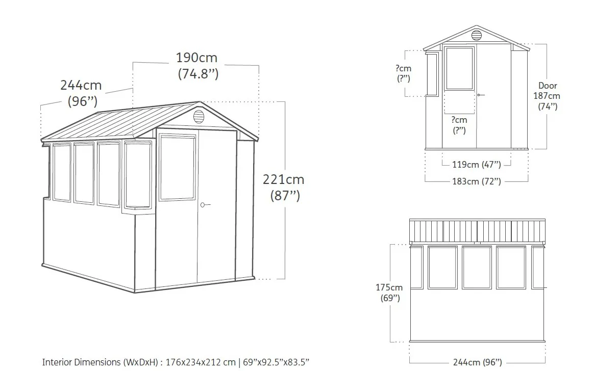 Keter Potting Shed 6x8 - Green 1.9m x 2.44m - Image 14