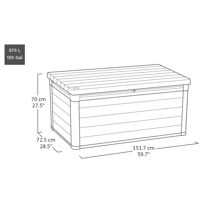 Signature 570L Deck Box - Ashwood - Image 5