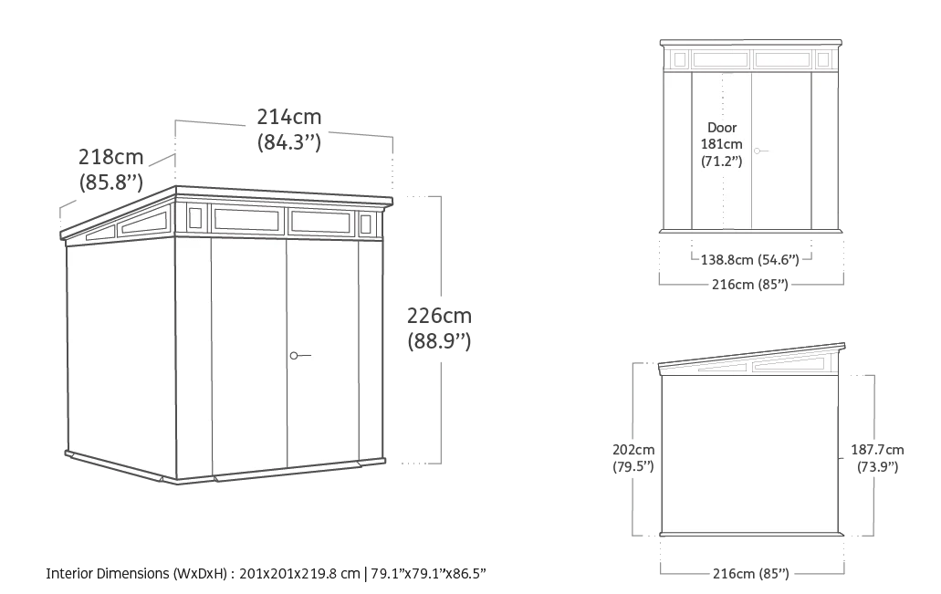 Venetian Shed 7x7 Brown 2.16m x 2.16m - Signature Collection - Image 16